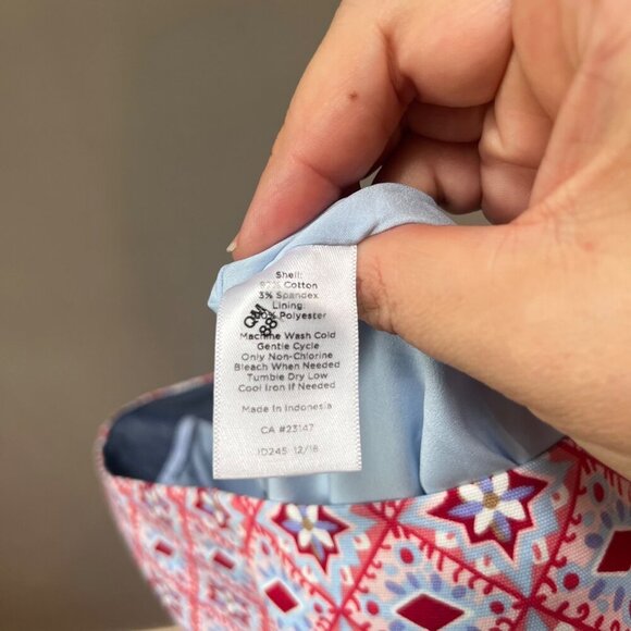 Talbots Multicolor Geometric Print Skirt‎ Women's 4 Cotton/Spandex/Polyester - Picture 3 of 5